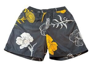 Nike SB Men’s XL Floral Skate Hybrid Board Shorts Black Yellow Swim Trunks